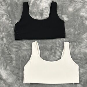 Lot of 2 Nike Alate Black and White Sports Bras, Small